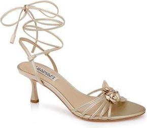 Badgley Mischka Darlyn Ankle Wrap Sandal in Gold Leather at Nordstrom Rack, Size 9.5