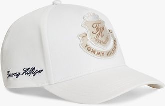 Tommy Hilfiger Mens Monogram Crest Patch Baseball Cap - White