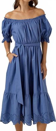 Sundays Meline Midi Dress In Riviera Blue