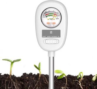 OEM Kit De Prueba De Suelo 4 En 1, Medidor De Humedad Del Suelo, Medidor De Humedad, Luz, Nutrientes Y Ph, Medidor De Humedad Para Plantas De Interior, Ja