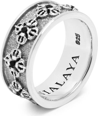 Nialaya Dorje Ring in Silver/black at Nordstrom, Size 12