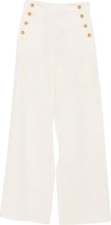 Max Mara Broeken, Dames, Wit, L, Wide Broeken