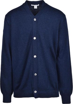 Comme Des Gar&ccedil;ons Cardigan con Bottoni - Heren - Vesten - Blauw - S - Wol - Truien & Vesten