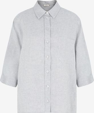 PANICALE Hemd mit Kentkragen aus Leinen mit Lurex Orn&eacute; de Lurex