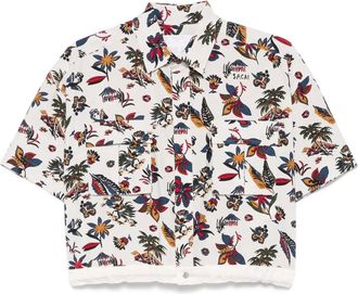 sacai floral-print shirt - women - Cotton - 2 - Grey