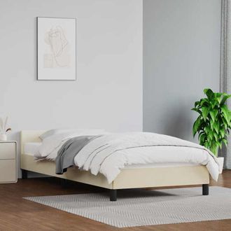 vidaXL Estructura De Cama Con Cabecero Sin Colch&oacute;n Crema 100x200 Cm Vidaxl