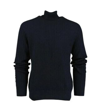 A|X Armani Exchange Turtlenecks, male, Blue, Size: 2XL Blue Sweater Maglia Stylish Design