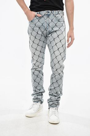 Gallery Dept. Jeans a Gamba Dritta con Stampa Effetto Rete 18cm Gallery Dept