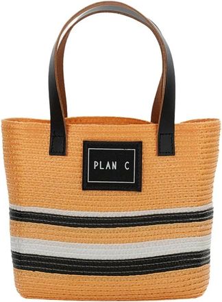 Plan C Rechthoekige Shopper - Dames - Handtassen - Oranje - ONE Size - Leer - Tassen