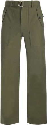 Maison Kitsun&eacute; Broeken - Heren - Straight fit broeken - Groen - W38 - Broeken