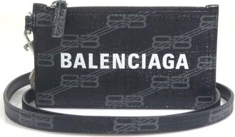 Balenciaga Black Leather Coin Purse/Coin Case (Pre-Owned)