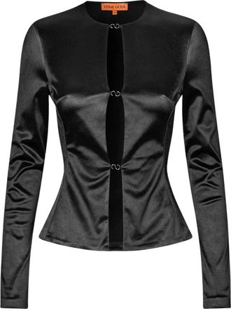 Stine Goya Stijlvolle Lacey Blouse - Dames - Blouses - Zwart - XS - Overhemden
