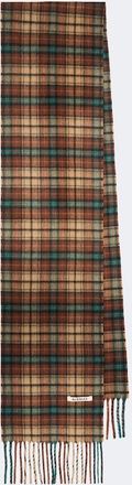 Auralee Checked fringed cashmere scarf