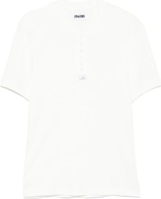 Magliano Geknoopte T-shirt - Heren - Polos - Wit - L - Katoen - Tops