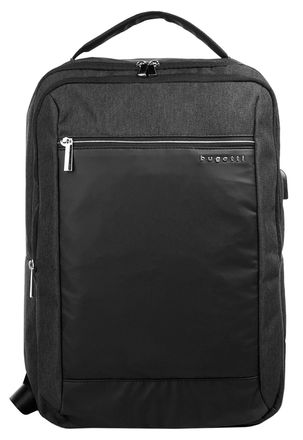 Bugatti Laptoprucksack BUGATTI SERA, Gr. B/H/T: 40cm x 30cm x 10cm, onesize, grau (anthrazit), Kunstfaser, unifarben, Rucks&auml;cke Laptoprucksack