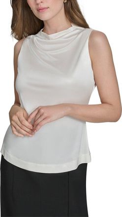 Halston Heritage Sleeveless Mock Neck Jersey Top