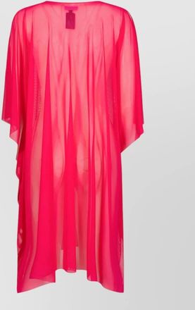 Fisico semi-sheer cold-shoulder kaftan dress