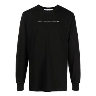 Off-white Cotton Arrow Logo Printing Round Neck Long Sleeves Black OMAB001F21JER0021084