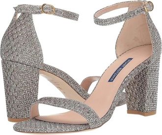 Stuart Weitzman Nearlynude Sandals Womens Silver Ankle Strap HTAT1043