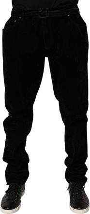 Dolce & Gabbana Mens Slim Fit Denim Jeans Black Cotton Viscose Elastane