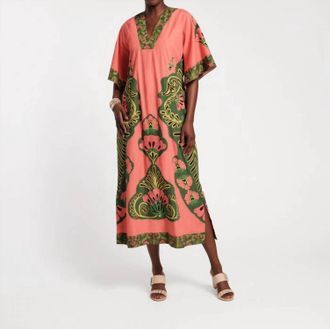 Frances Valentine Delightful Caftan Dress In Pink Canopy