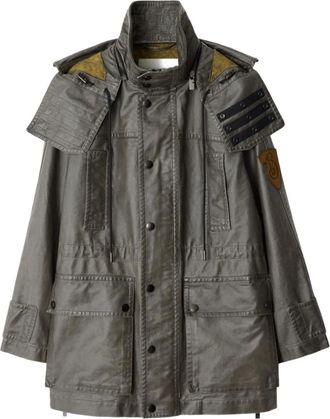 Burberry oversized cotton hooded parka - Green