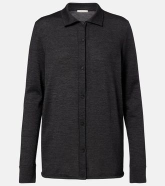 The Row Ocari knitted cashmere and silk shirt