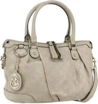 Gucci Pre-owned Handbags, female, Beige, Size: ONE SIZE Pre-owned Vintage Leather Handbag