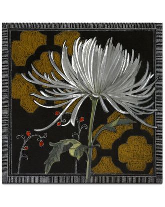Ready2HangArt Ready2hangart Gilt Slate Flora Iii Wrapped Canvas Wall Art By Norman Wyatt