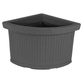 Monacis Maceta Decorativa De Esquina, Estilo Cl&aacute;sico Tradicional, 40x40 Cm H34 Cm, Fabricada En Pol&iacute;mero Antracita Resistente Para Plantas De Jard&iacute;n Y Terraza