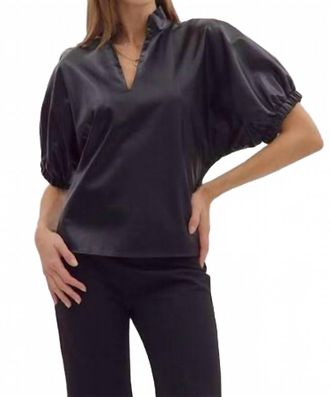 Entro Leather Top In Black