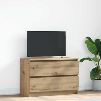 Berkfield Home TV Cabinet Artisan Oak 80x35x54 cm Engineered Wood in Brown | Size: 80 x 35 x 54 cm