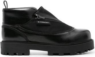 Givenchy Zwarte Leren Enkellaarzen met 4G Motief - Heren - Enkellaarsjes - Zwart - 40 EU - Leer - Schoenen