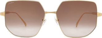 Cartier Brown Gradient Flash Geometric Ladies Sunglasses CT0327S 002 58