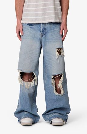 mnml Blowout Rave Ripped Jeans in Western Blue at Nordstrom, Size 36
