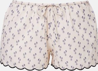 Montce Swim Cynthia floral scalloped cotton shorts