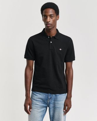 GANT Mens Gant Embroidered Archive Shield Polo Shirt in Black