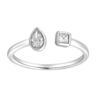 LuvMyJewelry Lyra 14K Gold Lab Grown Diamond Open Ring - 0.25 Ct in 14K White Gold at Nordstrom, Size 7