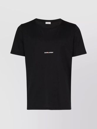 Tシャツ・カットソー SAINT LAURENT Men Tops 5850663 749102 Y37IL 1000 Black Saint Laurent Black T-shirt With Logo | italist