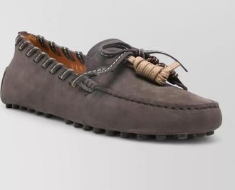 Tod's leather gommino loafers flat sole bow