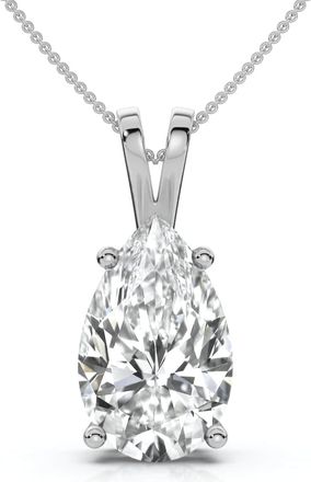 Pompeii3 Certified 1 - 4Ct Pear Shape Solitaire Pendant 14k Gold Womens 18 Necklace Lab Grown