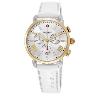 Michele Sport Sail Silver Dial Silicone Strap Womens Watch MWW01P000017