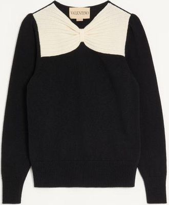 Valentino Maglia In Lana Donna NERO/AVORIO XL