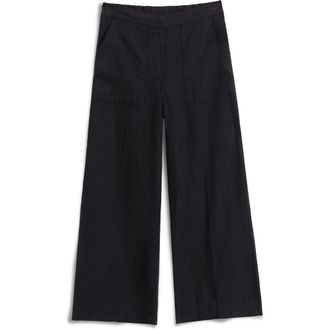 Frank & Eileen Pull-On Linen Pants in Black Linen at Nordstrom, Size Xx-Small