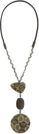 Maliparmi Prints Inside Resins Ketting - Dames - Kettingen - Grijs - ONE Size - Leer - Accessoires
