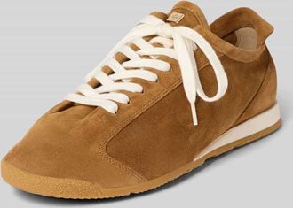 H&ouml;gl Sneaker aus echtem Leder mit Logo-Detail in Cognac, Gr&ouml;&szlig;e 36