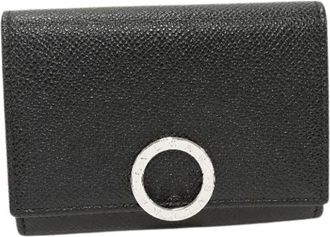 Bulgari Pre-owned Wallets, male, Black, Size: ONE SIZE Pre-owned Grained Calfskin Card Holder