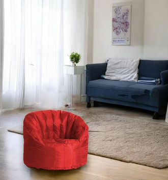 Talamo Italia Talamo Italia - Dmora Sill&oacute;n Tapizado Redondo, Color Rojo, Medidas 80 X 80 X 80 Cm, Con Embalaje Reforzado