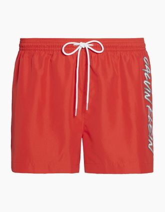 Calvin Klein Mens CK Wave Short Drawstring Swim Shorts, High Risk - Red - Size: 35/34/32