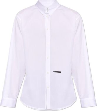 Dsquared2 Cotton Shirt - Heren - Zakelijke Overhemden - Wit - L - Katoen - Overhemden